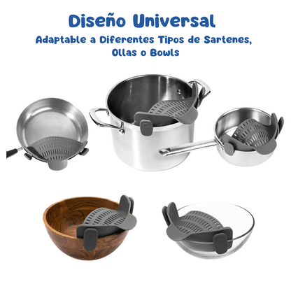 Colador Ajustable de Silicona Para Ollas y Bowls